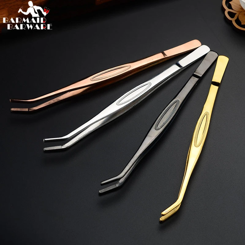 

22cm Silver/Copper/Gold/Black Stainless Steel Kitchen & Bar Tweezer Food Tongs Kitchen Cooking Medical Tweezers