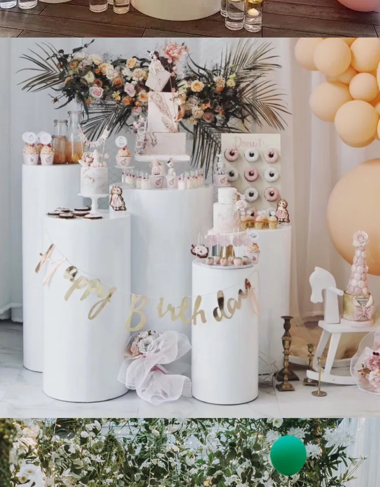 

Round Cylinder Pedestal Display Art Decor Plinths Pillars for DIY Wedding Decorations Holiday
