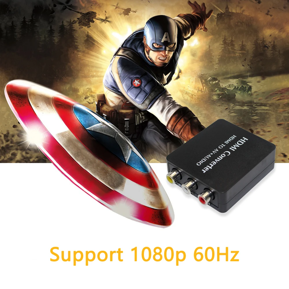 1080p HDMI в AV аудио конвертер SPDIF оптический Toslink коаксиальный CVBS L/R out Поддержка NTSC/PAL