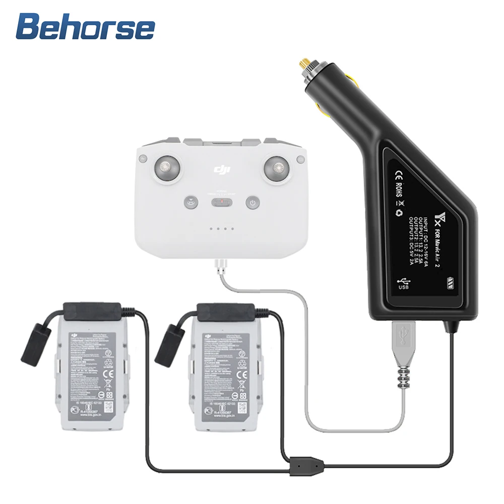 

Автомобильное зарядное устройство 3 в 1 для аккумуляторов Mavic Air 2/Air 2S и зарядного устройства с дистанционным управлением, аксессуары для Дро...
