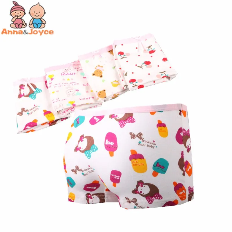 Трусы боксеры 6 шт./лот нижнее белье для маленьких девочек хлопковые трусы