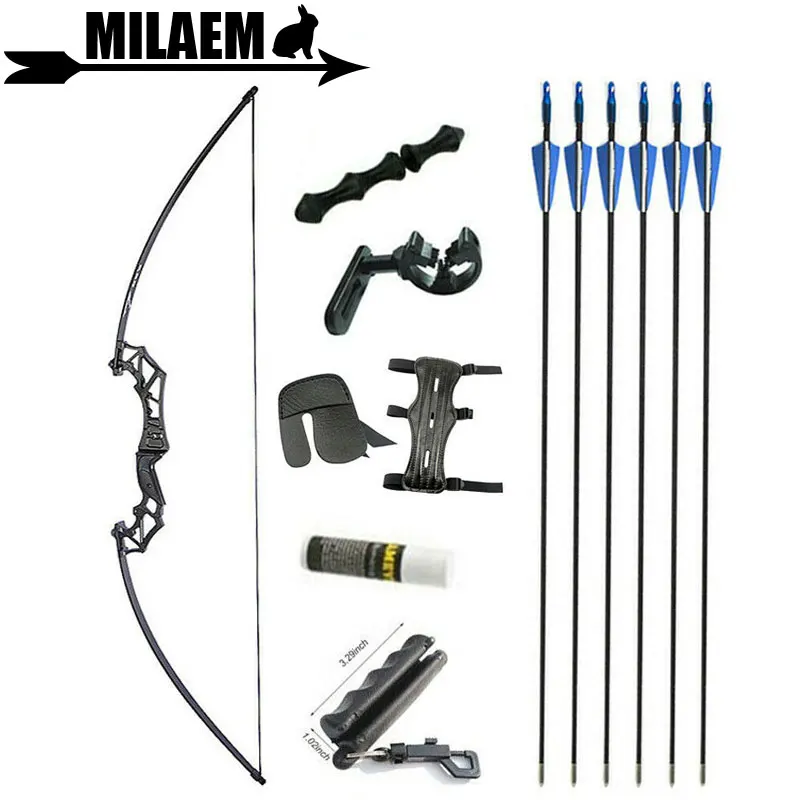 53inch Archery Straight Bow 20-50lbs Takedown Recurve Bow and Arrow Set Target Shooting Hunting Accessories