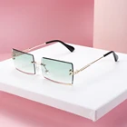 Солнцезащитные очки без оправы унисекс, прямоугольные, с защитой UV400, 1 шт.