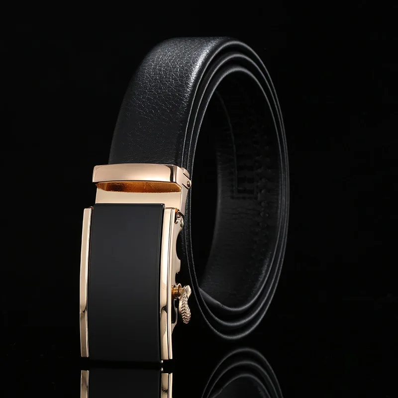 Мужской ремень из натуральной кожи с автоматической пряжкой 110-130 см | Аксессуары