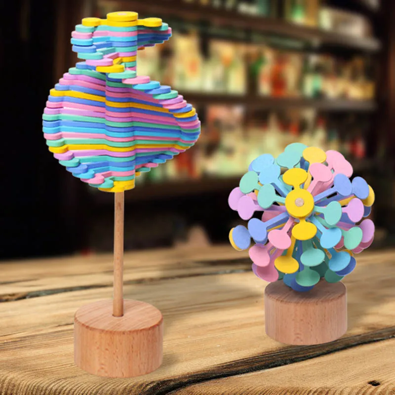 

Wooden Fidget Roll Helicone Magic wand Stress Relief Toy Rotating lollipop Creative art decoration Office decompression Children