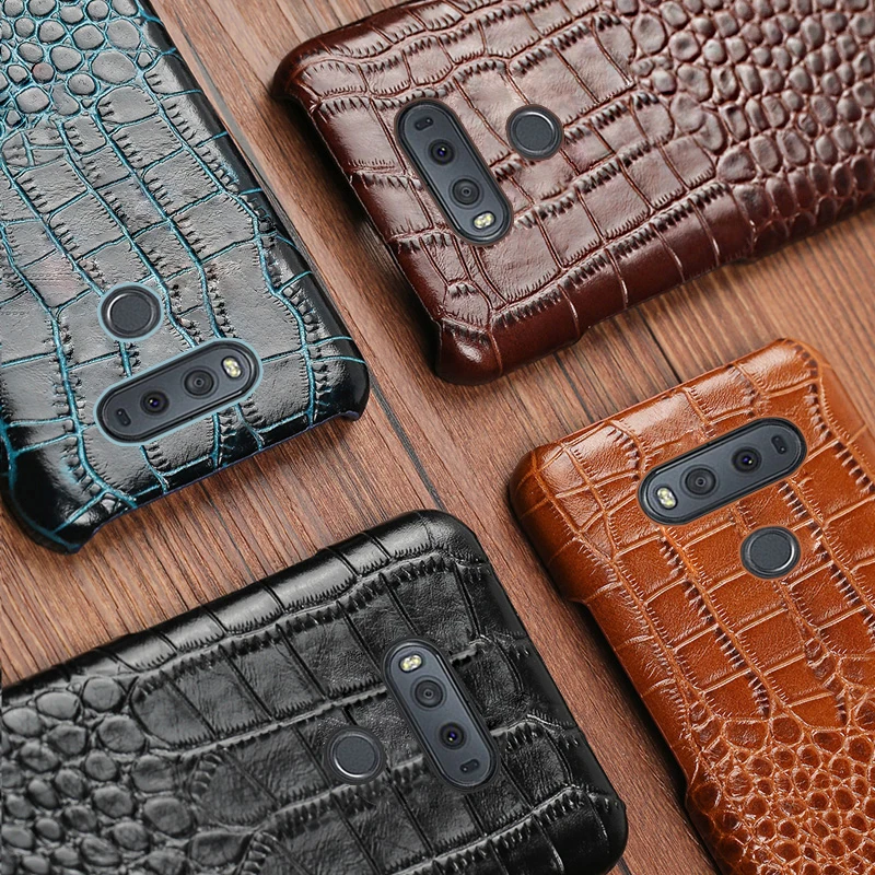 

Phone Case For LG G6 G7 V10 V20 V30 V40 V50 ThinQ G3 G4 G5 G6 G7 G8s ThinQ K40 K50 Luxury Crcodile Texture Cowhide Back Cover