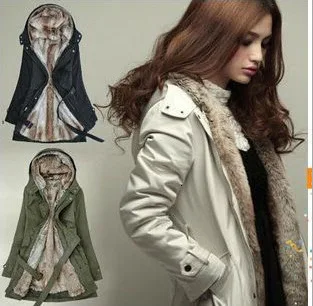 Женская длинная куртка со съемной кашемировой подкладкой теплая зимняя с