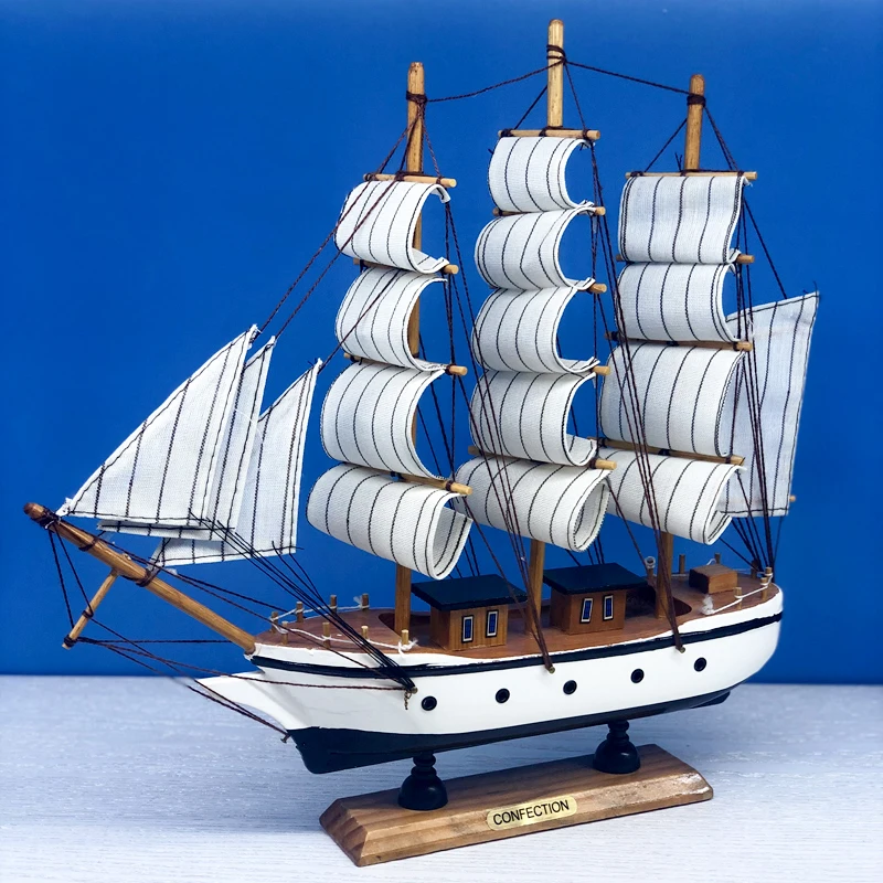 

Белая парусная лодка LUCKK 33 см, домашний декор, ремесло, модель корабля, подарок для детей и взрослых 9905G-33