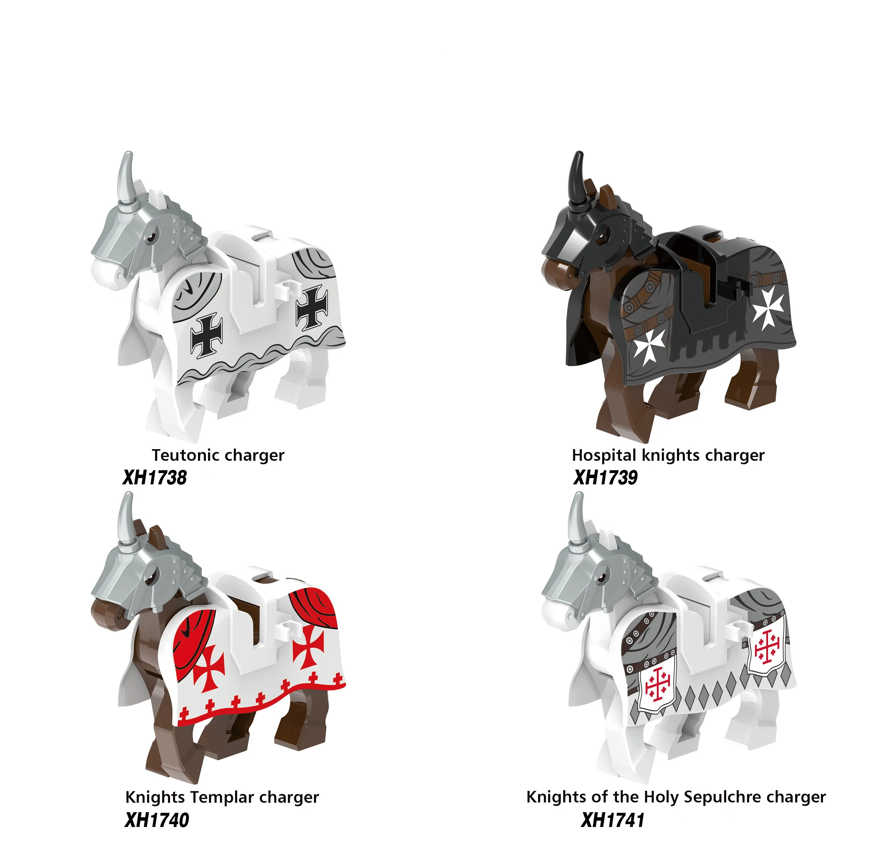 

Новый XH одиночный MOC животное средневековый рыцарь лошадь для воина солдат фигурки Строительные блоки Набор кирпичей Игрушка Дети
