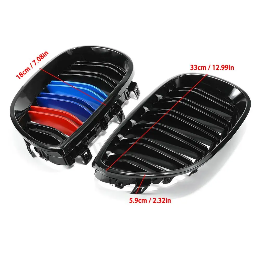 Автомобильный глянцевый черный M-Color Передняя решетка радиатора для 2003-2010 BMW E60 E61 5