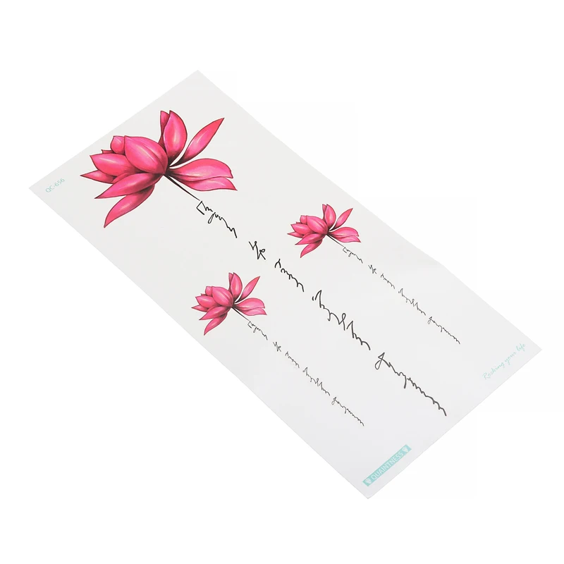 Shellhard 1 лист Женская водостойкая Временная наклейка с рисунком цветов розового