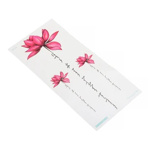 Shellhard, 1 лист, Женская водостойкая Временная наклейка с рисунком цветов розового лотоса, тату-наклейка, боди-арт, тату-наклейка s