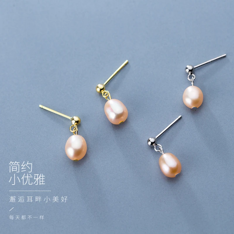 Trustdavis 100% 925 цельные серьги гвоздики из настоящего серебра с жемчугом для женщин и