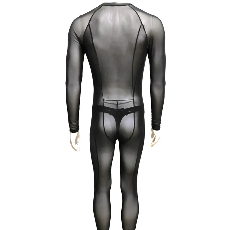 

Man Mesh Catsuit Teddy bodysuit Black Transparent Erotic Lingerie Bodysuits Body Wear One Piece jumpsuit