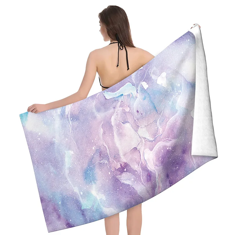 Пляжное полотенце с цифровым принтом для взрослых быстросохнущее из микрофибры