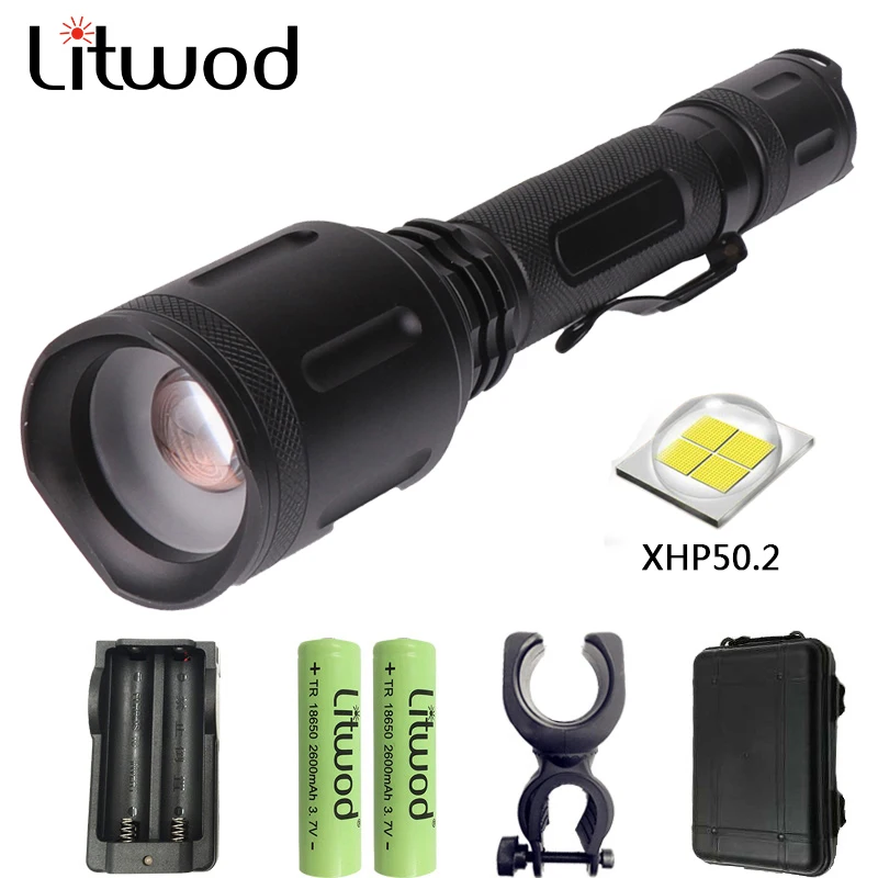Litwod Z201262 тактический светодиодный фонарик 2654lm XLamp XHP50.2 алюминиевый сплав