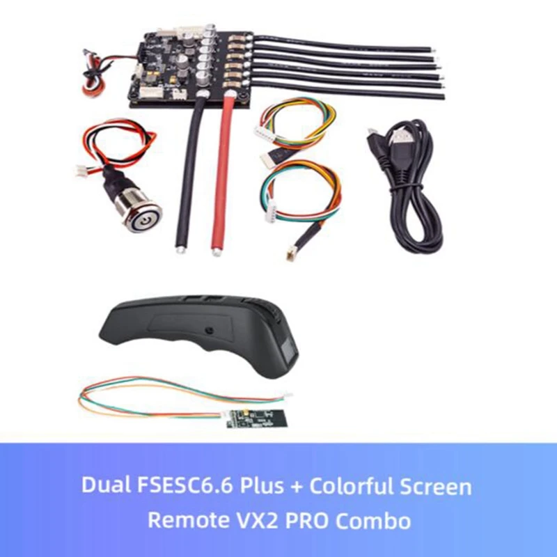 Dual FSESC6.6 Plus + Colorful Screen Remote VX2 PRO Combo for Electric Speed Controller Longboard DIY Accessories | Спорт и