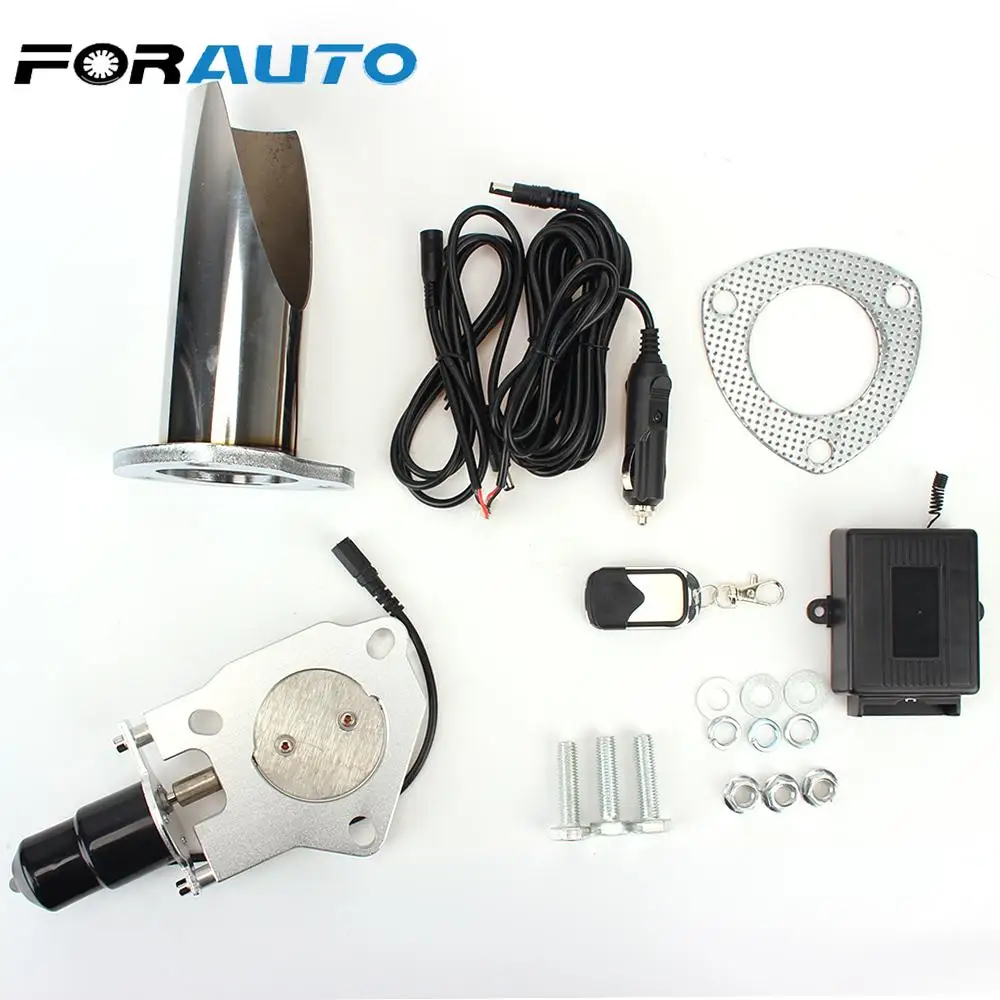 

Exhaust Tip Muffler Kit Stainless Steel With Remote Control Header Be Cut Pipe 2.5" / 3" Electric Exhaust Cutout Valve