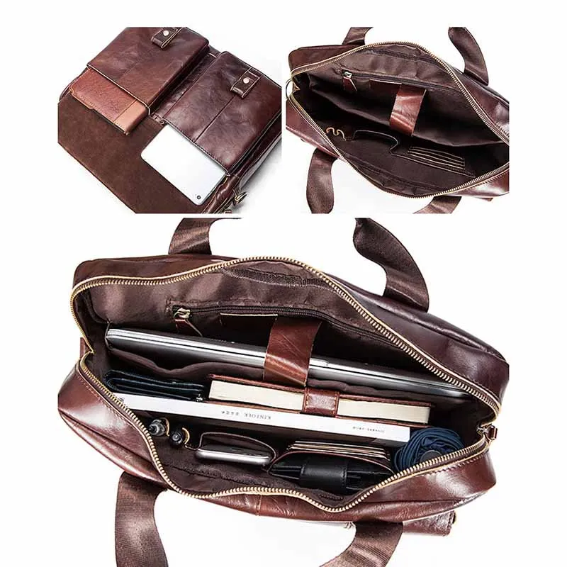 Сумка мужская из натуральной кожи саквояж на плечо мессенджер винтажная Сумочка