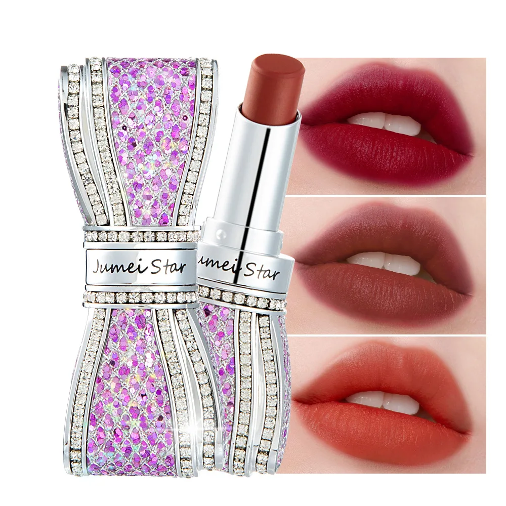 

Cosmetic Lipstick Matte Matte Bow Diamond Color Lock Not Dry Not Fade Lip Retouch Makeup Nonstick Cup Retouch Lipstick