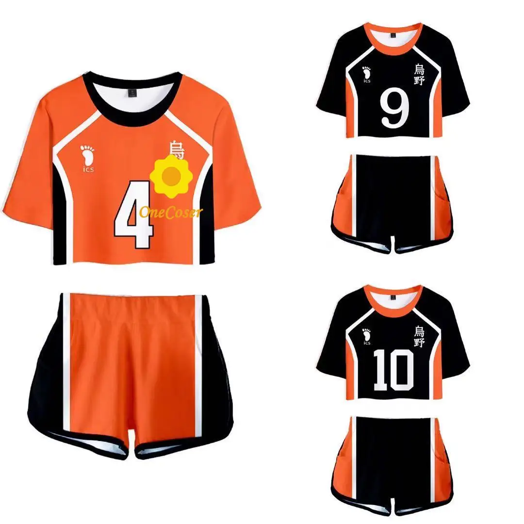 Короткая футболка для косплея Haikyuu No.4 Nishinoya Yuu No.10 Хината шоё No.9 кагеяма тобио