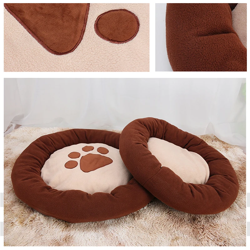 Толстый и мягкий теплый круглый хлопковый вельветовый коврик для питомника с