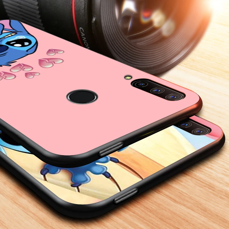 

Stitch cute cartoon for Huawei Honor 30 20 10 9S 9A 9C 9X 8X MAX 10 9 Lite 8A 7C 7A Pro Silicone Black Phone Case