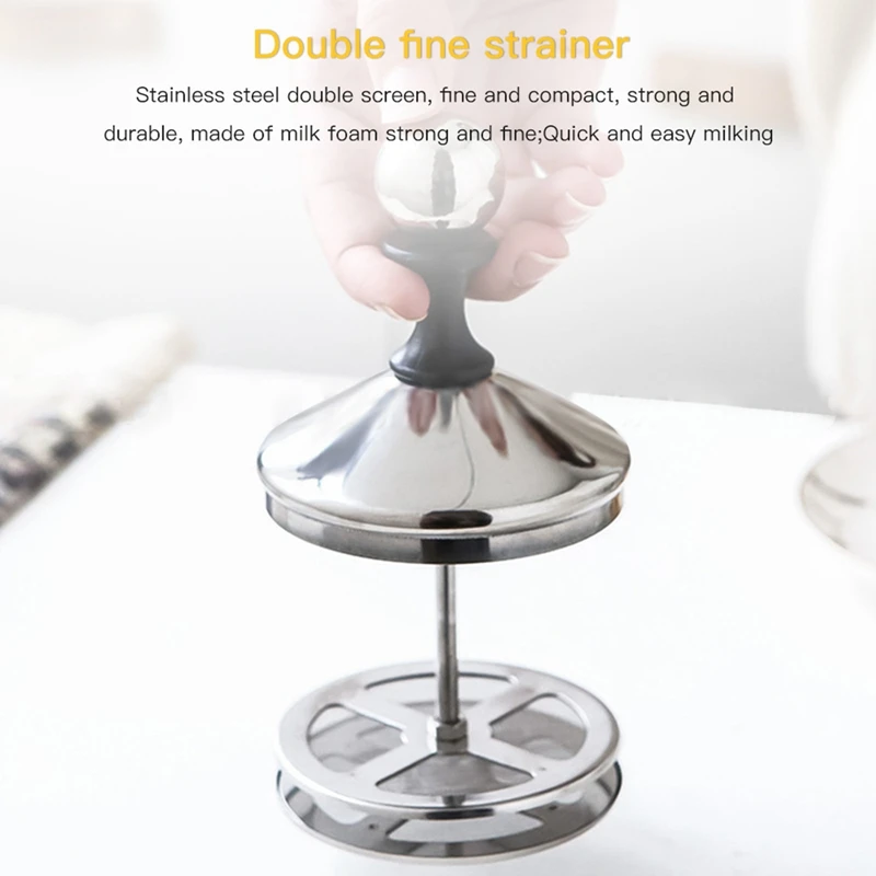 

Original Manual Milk Frother Stainless Steel Double Mesh Milk Creamer Milk Foam Mesh Coffee Foamer Creamer