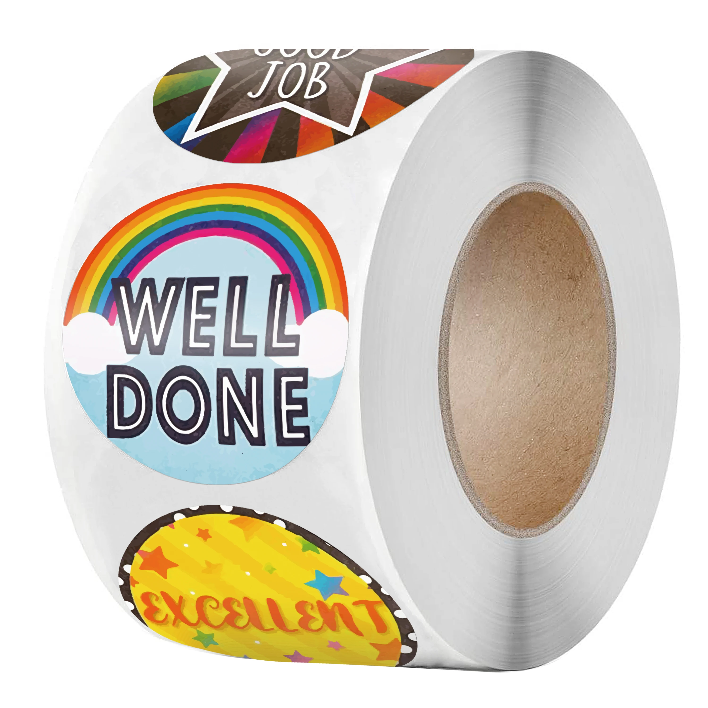 

500Pcs/Roll Round Reward Stickers With Cute Words Stickers For Scrapbooking Teacher Encouragement Colorful Lables Stationery