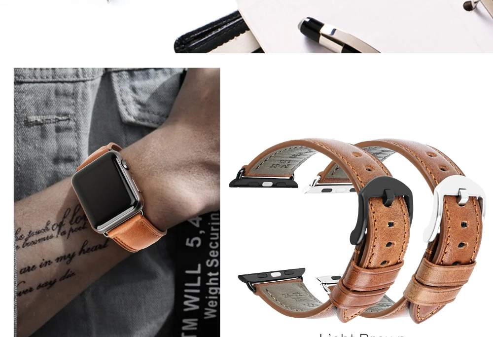 MAIKES из натуральной кожи ремешок для наручных часов для Apple Watch, версии 44 мм, 42 мм, 40 мм, 38 мм, версия 4/3/2/1 Для мужчин и Для женщин наручных часов iWatch, ремешок для часов
