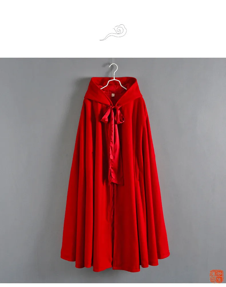 

Ранняя весна, оригинальная шерстяная накидка в традиционном ретро китайском стиле с длинным рукавом и капюшоном, верхняя одежда для женщин