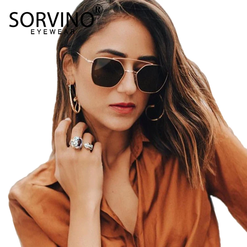 Женские солнцезащитные очки в стиле ретро SORVINO розовые зеркальные стимпанк с