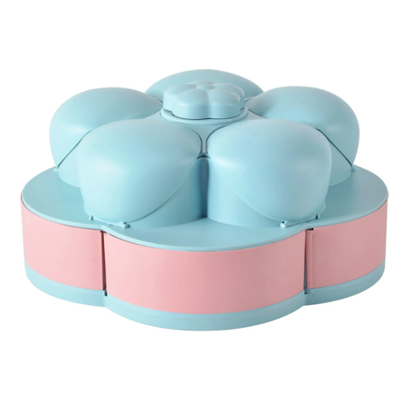 

Flower-shaped Double-layer Rotating Divided 10 Grid Melon Rotating Fruit Tray Household Sugar Snack Box