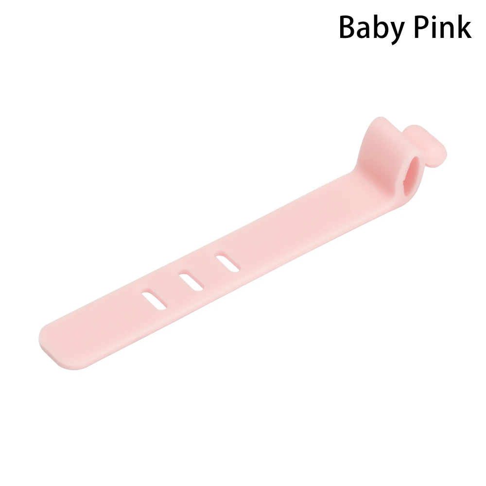 baby pink Силиконовый держатель для сматывания кабеля, органайзер для проводов, Завязывающийся шнур, держатель для хранения, зажим для iPhone, наушники для смартфонов, аксессуары - Цвет: baby pink