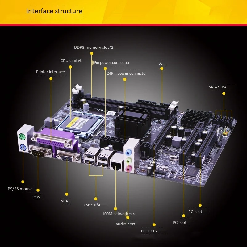 G41 компьютерная настольная ПК материнская плата LGA 771 Поддержка DDR3