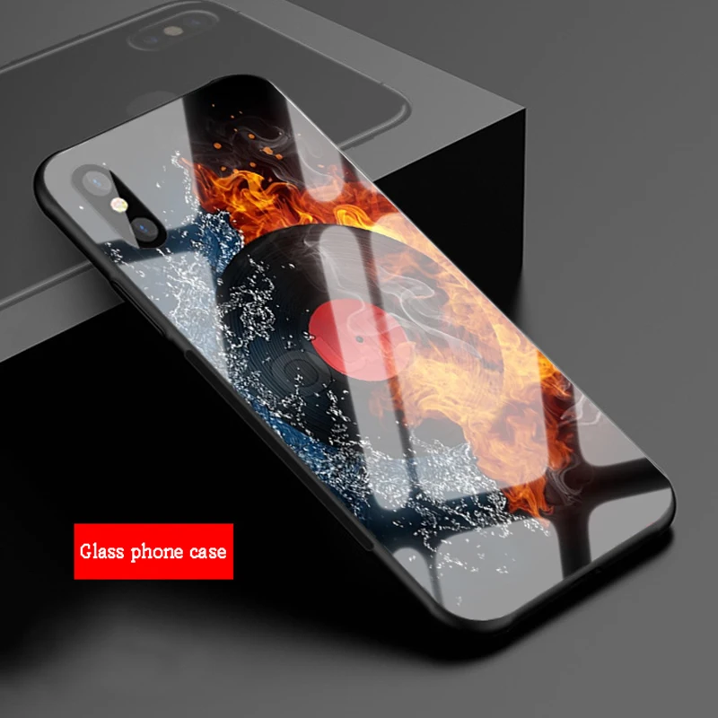 Ddj dj музыка закаленное стекло телефон чехол для iPhone 6 6plus 7 7 plus 8 8plus 5 5S SE X XS XR XS Max - Цвет: B19070106-12.jpg