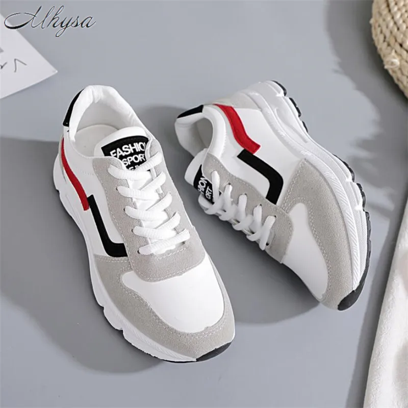 

2019 New Women Sneakers Spring Vulcanized Shoes Ladies Casual Shoes lightweigh Breathable Flat Shoes Tenis Feminino T240