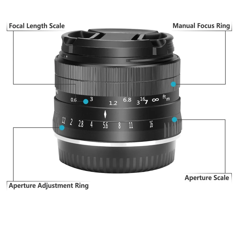 Neewer 35 мм F1.2 большой группа перфорированных APS-C Алюминий объектив совместим с Fuji X Крепление беззеркальных камер X-A1 X-A10 X-A2 X-A3