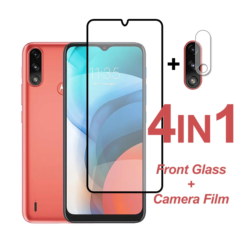 Vidrio Protector para Motorola Moto E7 Power, cubierta completa de vidrio templado para Moto E7i Power E7 Plus E40 E30 E20, Protector de pantalla para c&aacute;mara-0