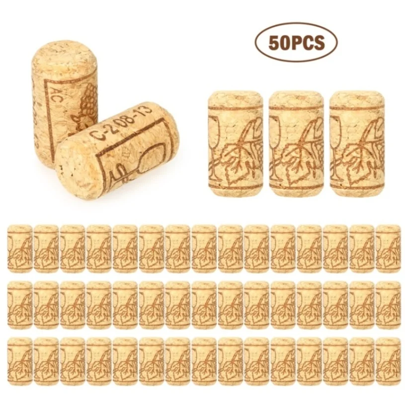 50pcs 100 шт./компл. пробка для винной бутылки 40*21 мм набор из 100 шт. пробка для красной винной бутылки дубовая красная винная Бутылка пробка дубовые винные пробки - Цвет: 50pcs