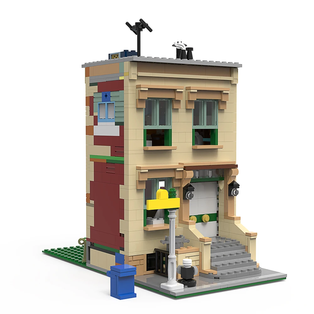

MOC Town Street Modular Building Blocks Architecture House Bricks Assemble Construction Edu Toys Gift for Kids Adults Birthday