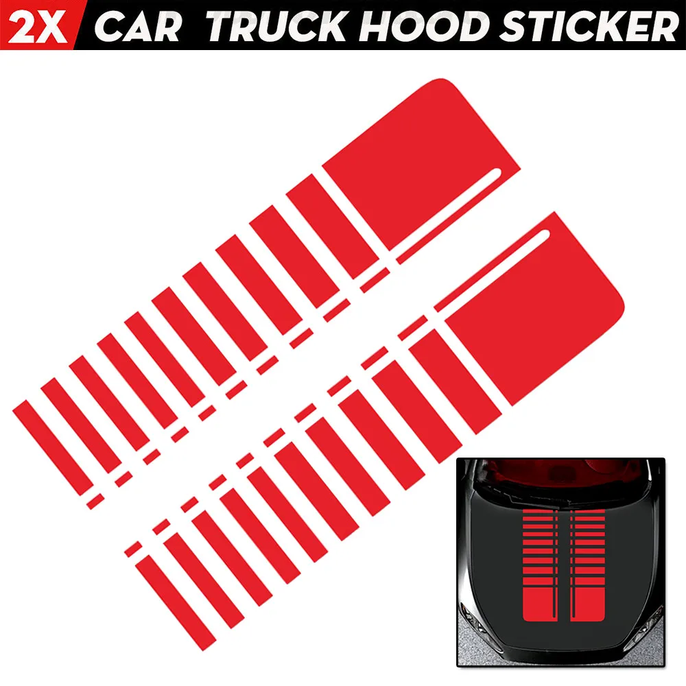 

DIY Car Stickers Decal Decor Hood Bonnet Vinyls Waterproof 2Pcs Quality