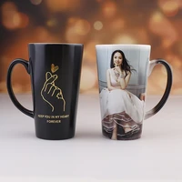 cone personalized magic mug heated sensitive ceramic changing color coffee tea cup customize photo logo text