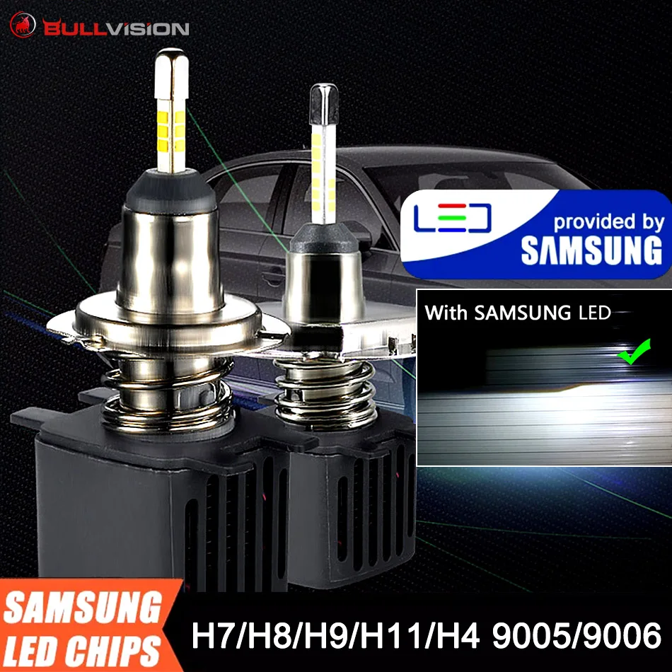 Лампы для автомобильных фар с чипом SAMSUNG H7 360 9005 лм H4 H1 H8 H11 9006/HB3 HB4/6500 K