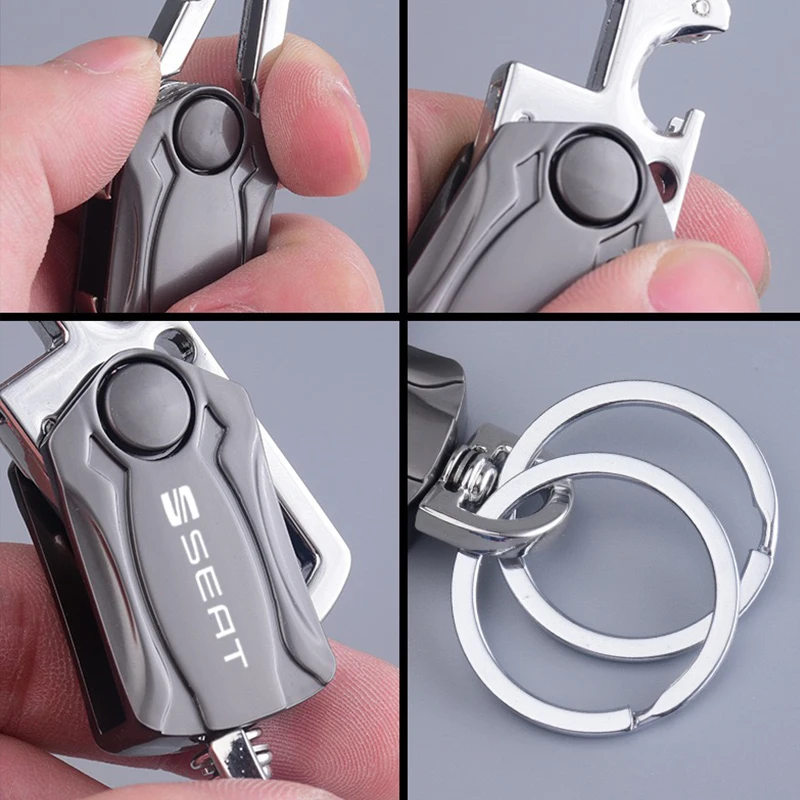 

For seat TOLEDO leon EXEO mk3 mk2 5 Car Metal Car Logo Key Chain Fashion Zinc Alloy Key Ring car Key chain Bottle Opener