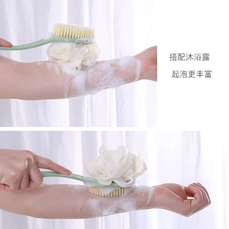 

Long handle bath brush body back massager mud bath artifact brush flower brush bath towel massage