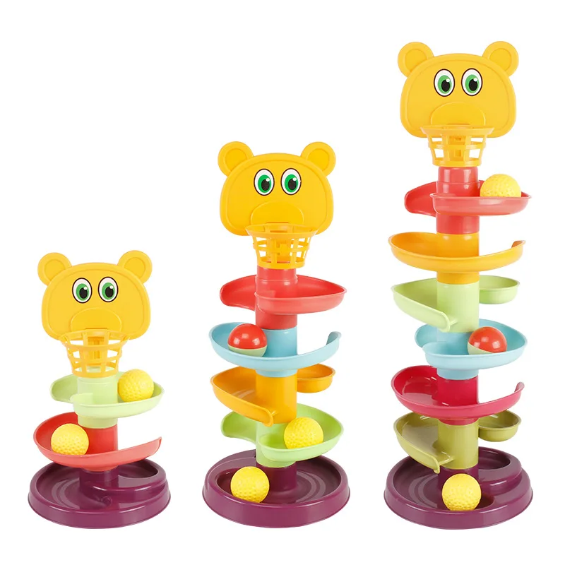 

Child Rolling Ball Pile Rattles Tower Puzzle Babys Toys Spin Track Turn Educational Newborn Toys for Kids Hobbies Gift