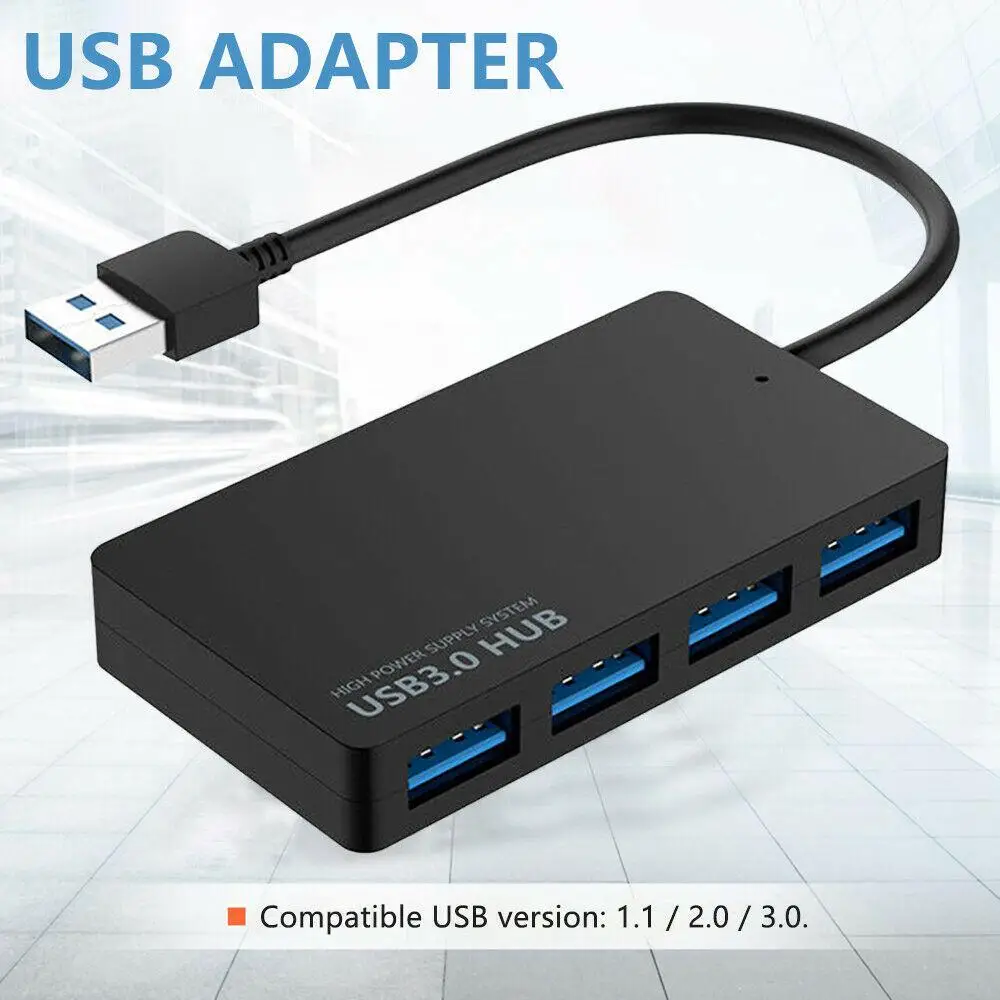 

USB-концентратор USB 3,0, 4 порта, высокоскоростной разветвитель, расширитель, компьютерные аксессуары для MacBook, компьютера, ПК, ноутбука, адаптер...