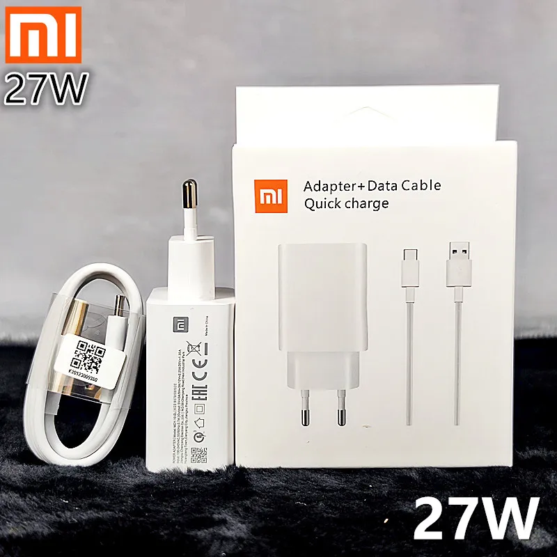 

27W Charger Xiaomi Original Fast charge adapter usb type c cable for mi 9 9t pro CC9 Redmi note 7 8 pro K20 mi 10