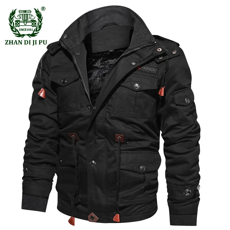 Мужские зимние Военные флисовые куртки Брендовое теплое плотное пальто с